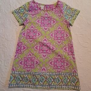 Monsoon girls size 11-12 years pink & lime tunic gems on top sequins on bottom